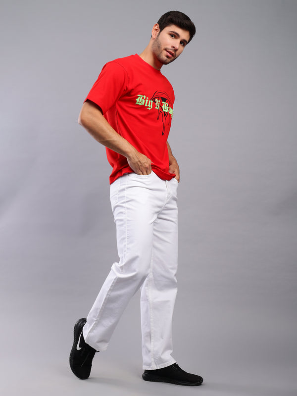 MENS WHITE RELAX STRAIGHT FIT JEANS